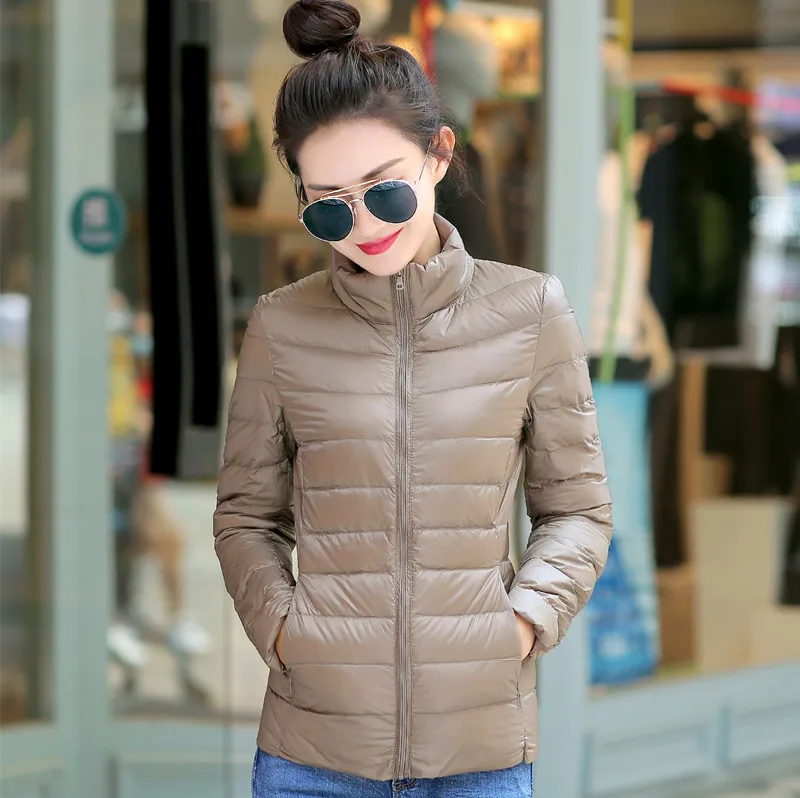8XL Women White Duck Down Coats 4XL 5XL Female Ultra Light Duck Down Jackets Autumn Winter Warm Stand Collar Hiking Coat Outwear