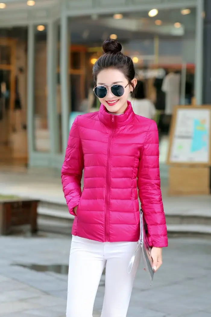 8XL Women White Duck Down Coats 4XL 5XL Female Ultra Light Duck Down Jackets Autumn Winter Warm Stand Collar Hiking Coat Outwear