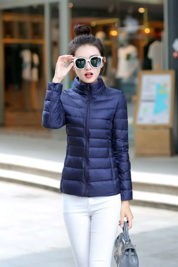 8XL Women White Duck Down Coats 4XL 5XL Female Ultra Light Duck Down Jackets Autumn Winter Warm Stand Collar Hiking Coat Outwear