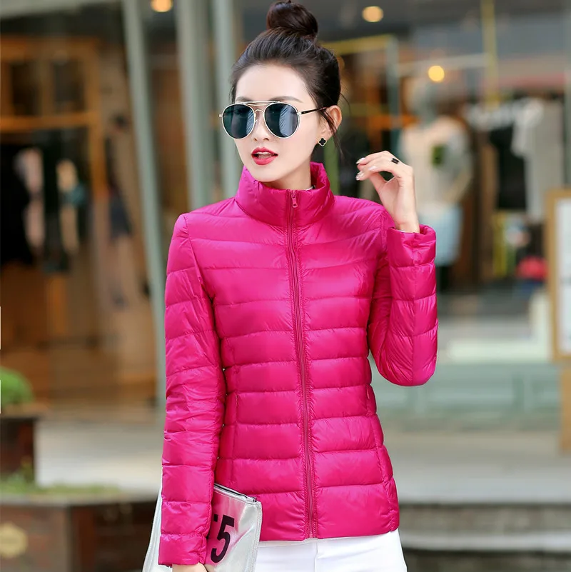 8XL Women White Duck Down Coats 4XL 5XL Female Ultra Light Duck Down Jackets Autumn Winter Warm Stand Collar Hiking Coat Outwear