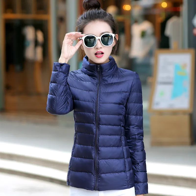 8XL Women White Duck Down Coats 4XL 5XL Female Ultra Light Duck Down Jackets Autumn Winter Warm Stand Collar Hiking Coat Outwear