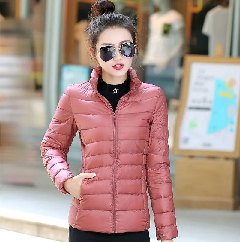 8XL Women White Duck Down Coats 4XL 5XL Female Ultra Light Duck Down Jackets Autumn Winter Warm Stand Collar Hiking Coat Outwear