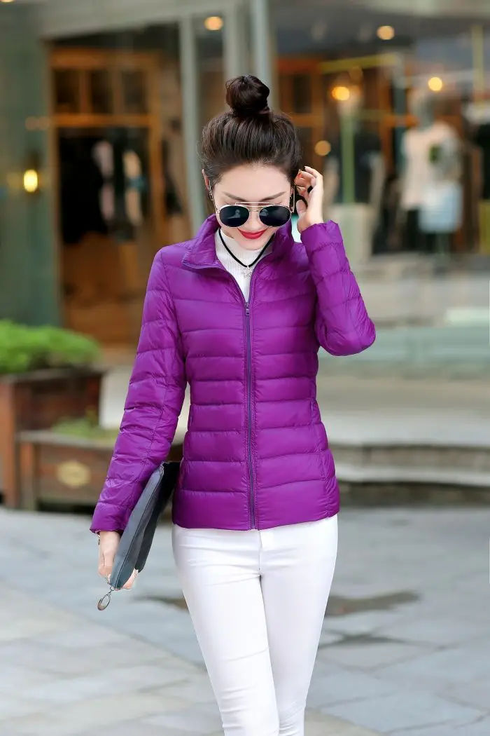 8XL Women White Duck Down Coats 4XL 5XL Female Ultra Light Duck Down Jackets Autumn Winter Warm Stand Collar Hiking Coat Outwear