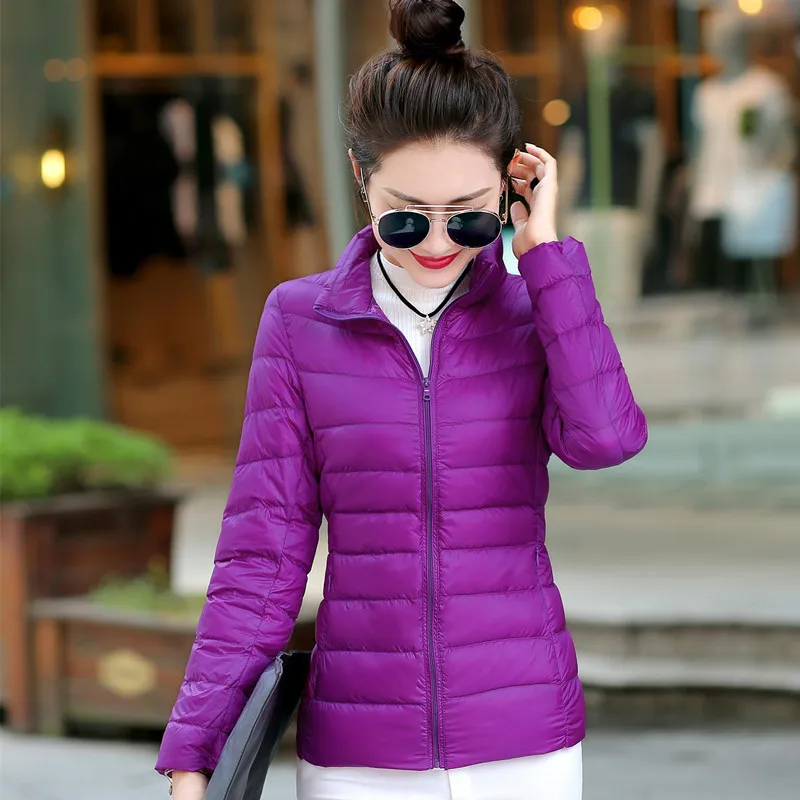 8XL Women White Duck Down Coats 4XL 5XL Female Ultra Light Duck Down Jackets Autumn Winter Warm Stand Collar Hiking Coat Outwear