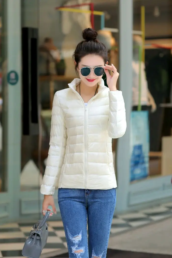 8XL Women White Duck Down Coats 4XL 5XL Female Ultra Light Duck Down Jackets Autumn Winter Warm Stand Collar Hiking Coat Outwear