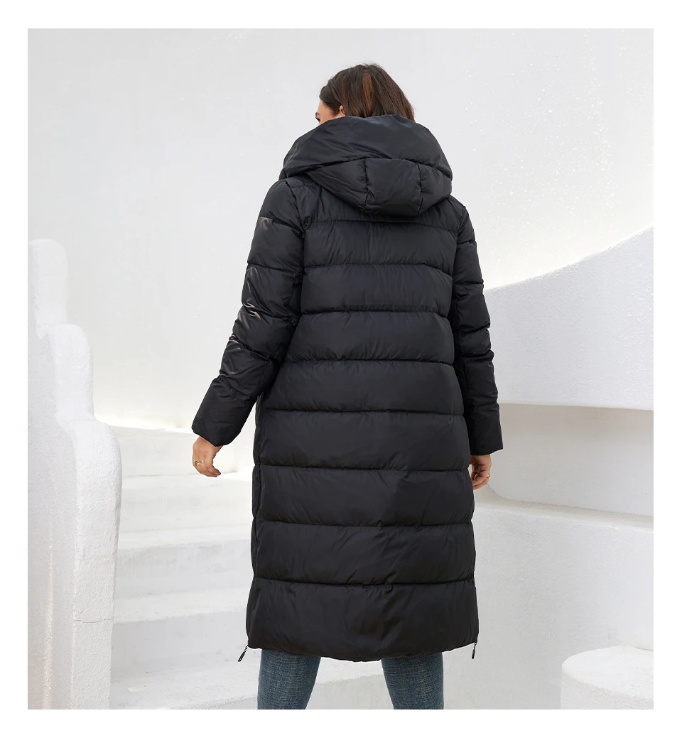 HaiLuoZi 2022 New Winter Women's Coat High Collar Plus Size Thick Fashion Side Zipper Female Clothing Parkas Women Jackets 6079