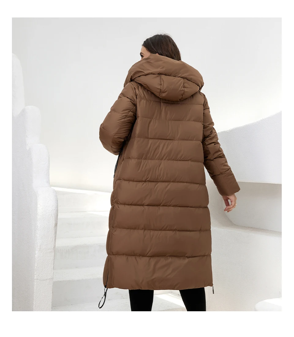 HaiLuoZi 2022 New Winter Women's Coat High Collar Plus Size Thick Fashion Side Zipper Female Clothing Parkas Women Jackets 6079