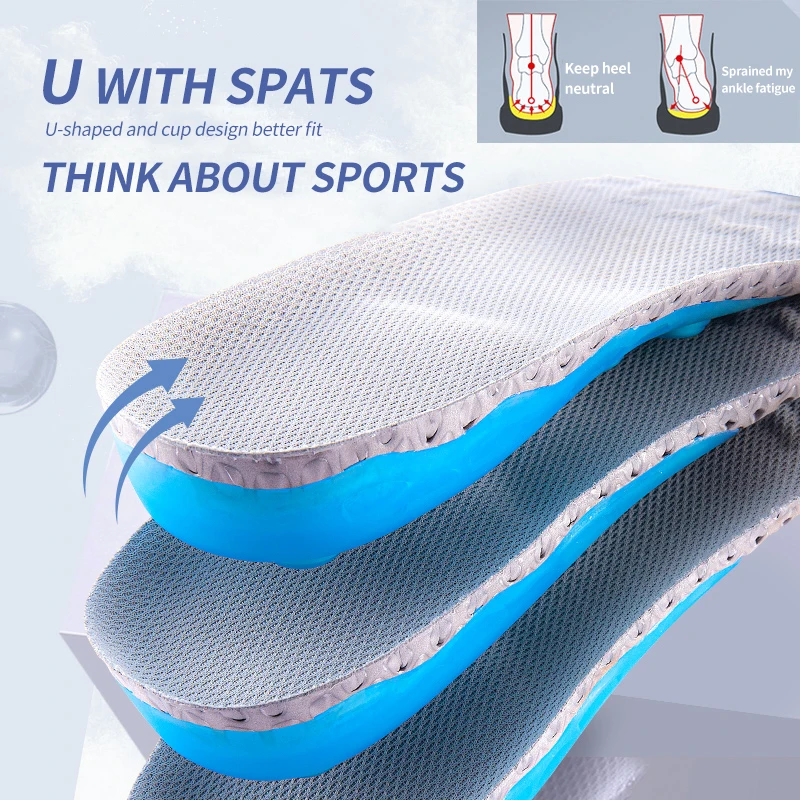Premium Spring Silicone Gel Insoles Orthopedic Flat Foot Health Sole Pad For Shoes Insert Arch Support Pad For Plantar Fasciitis