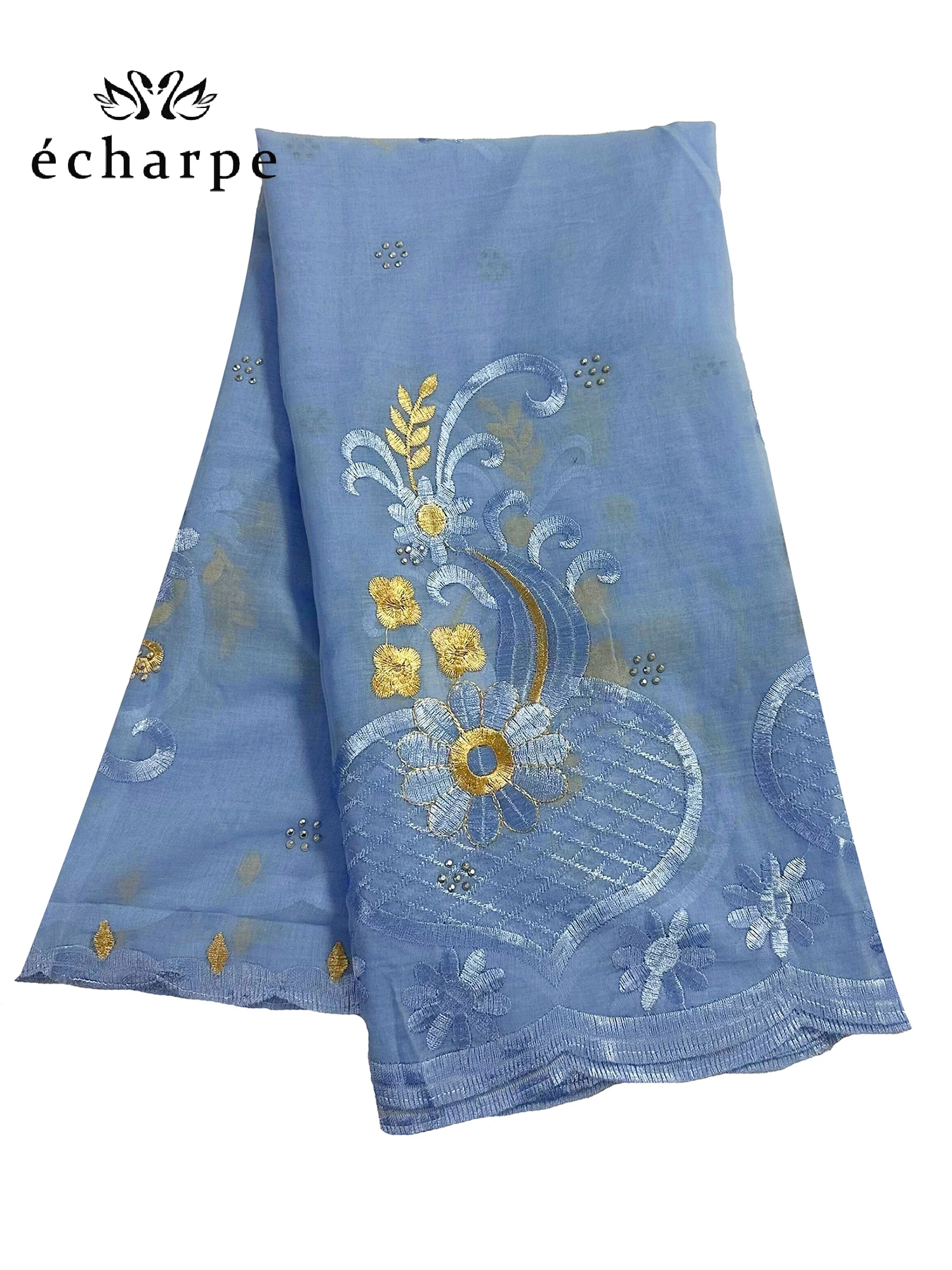 2024 New Dubai Scarf For Muslim Women African Cotton Hijab Islam Hijab Pashmina Turban Headscarf Embroidery Shawls