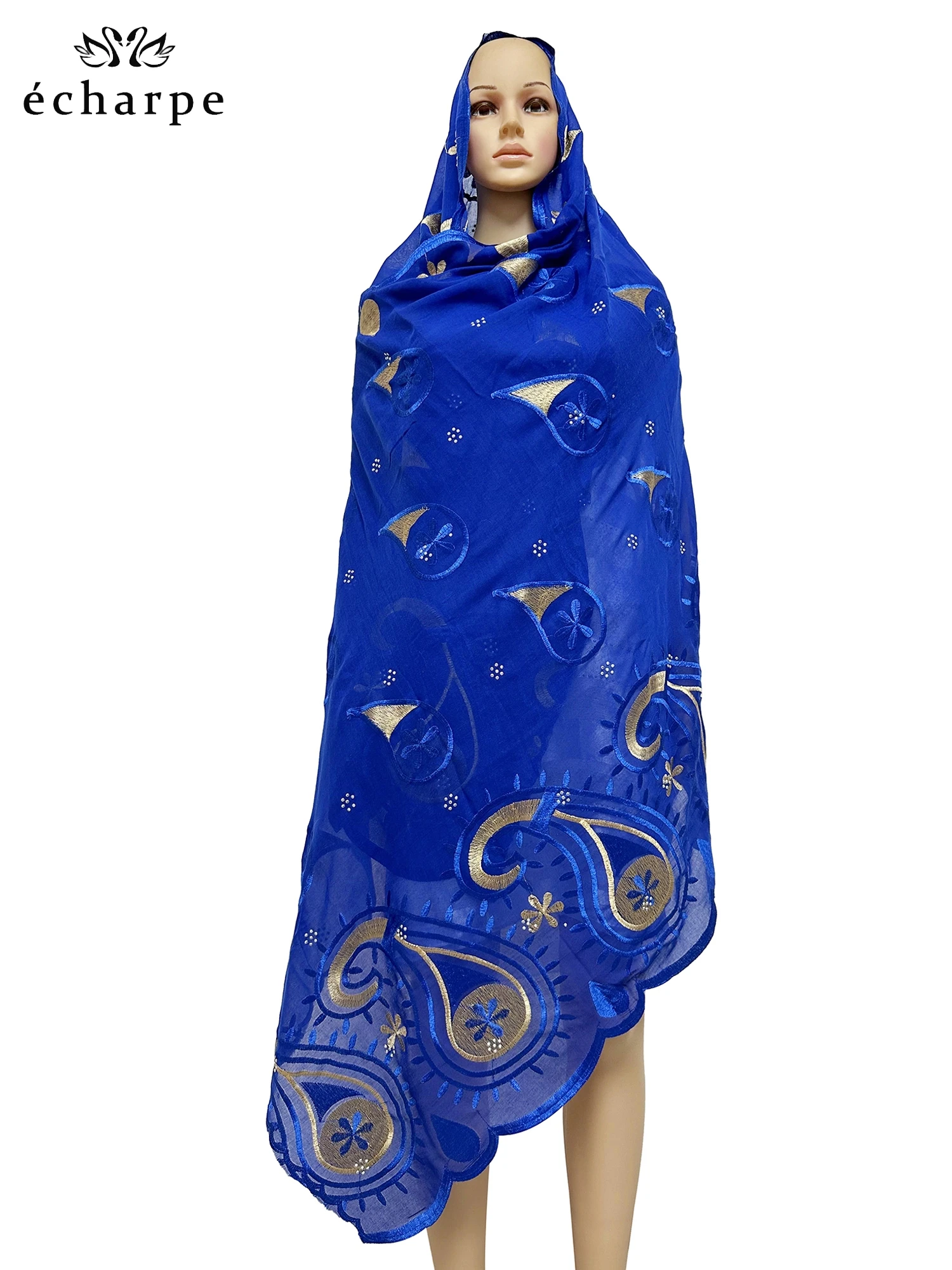 2024 New Dubai Scarf For Muslim Women African Cotton Hijab Islam Hijab Pashmina Turban Headscarf Embroidery Shawls