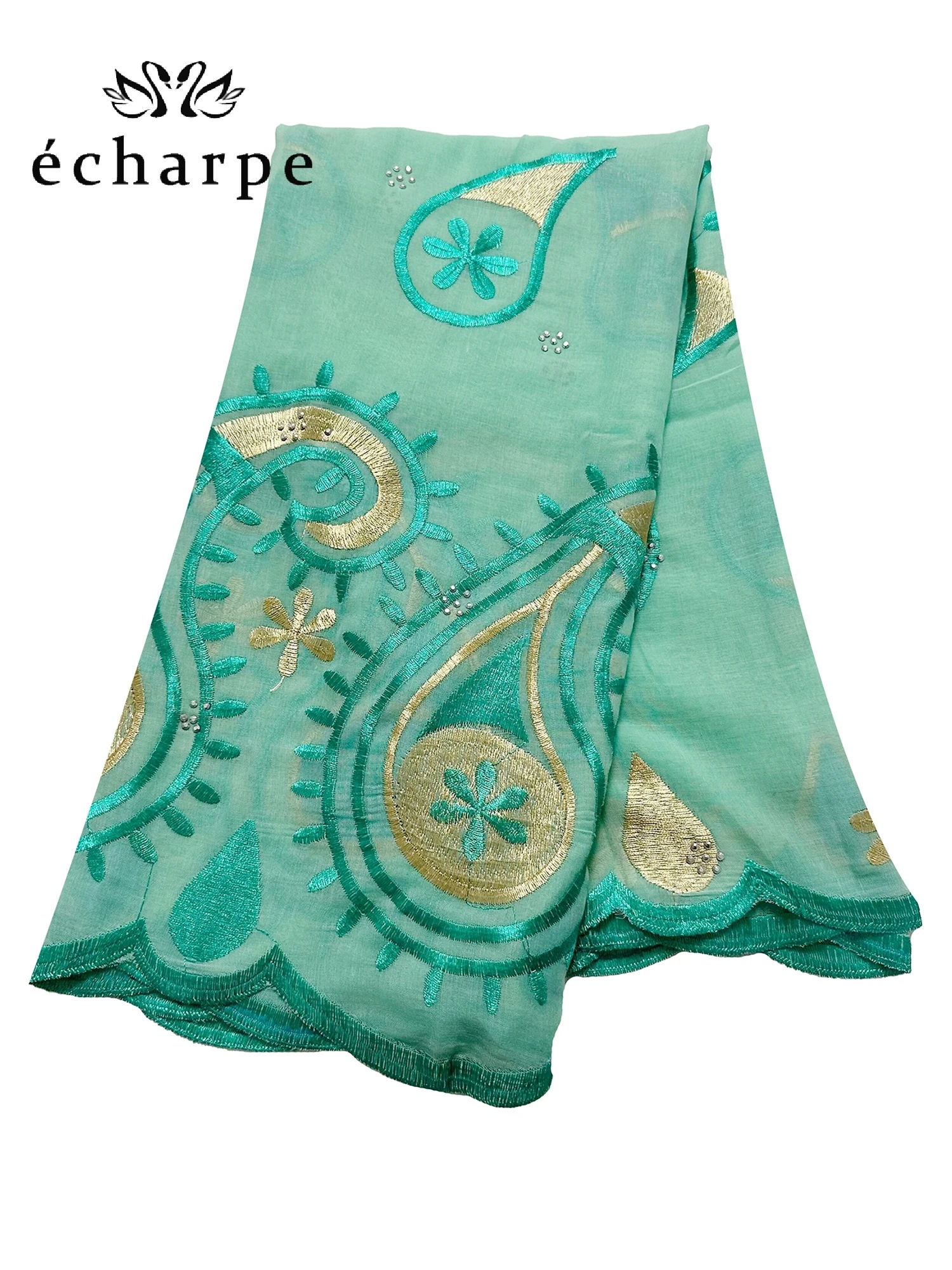2024 New Dubai Scarf For Muslim Women African Cotton Hijab Islam Hijab Pashmina Turban Headscarf Embroidery Shawls