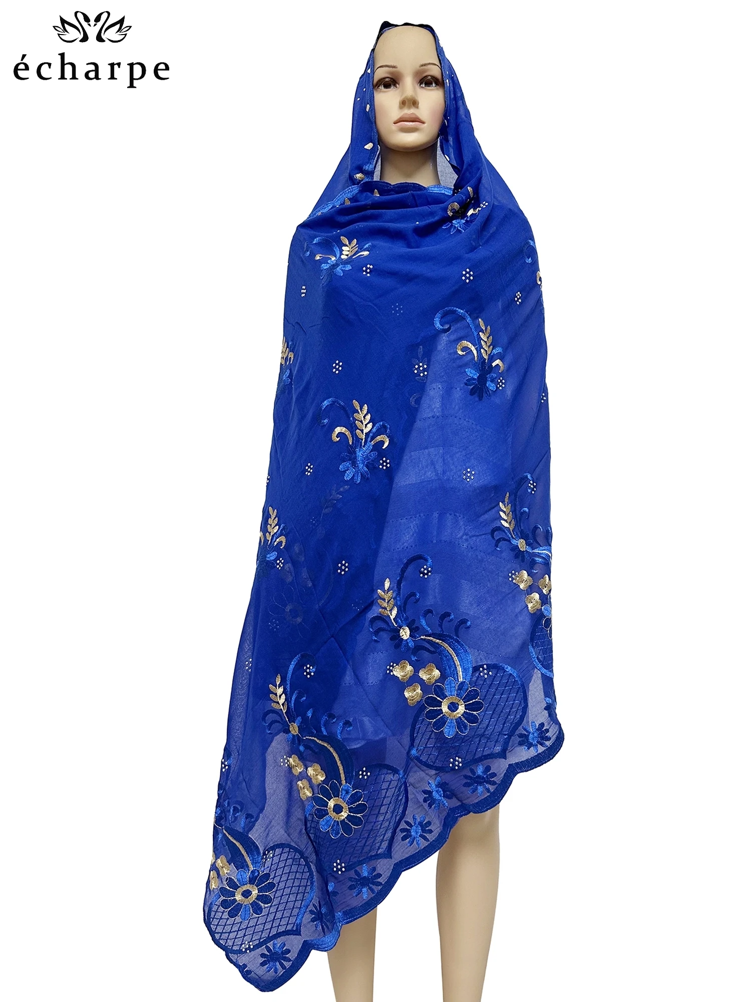 2024 New Dubai Scarf For Muslim Women African Cotton Hijab Islam Hijab Pashmina Turban Headscarf Embroidery Shawls