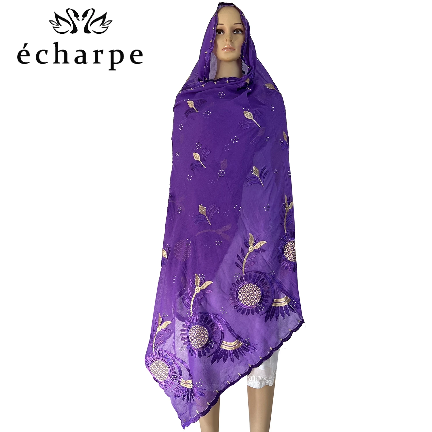 2024 New Dubai Scarf For Muslim Women African Cotton Hijab Islam Hijab Pashmina Turban Headscarf Embroidery Shawls