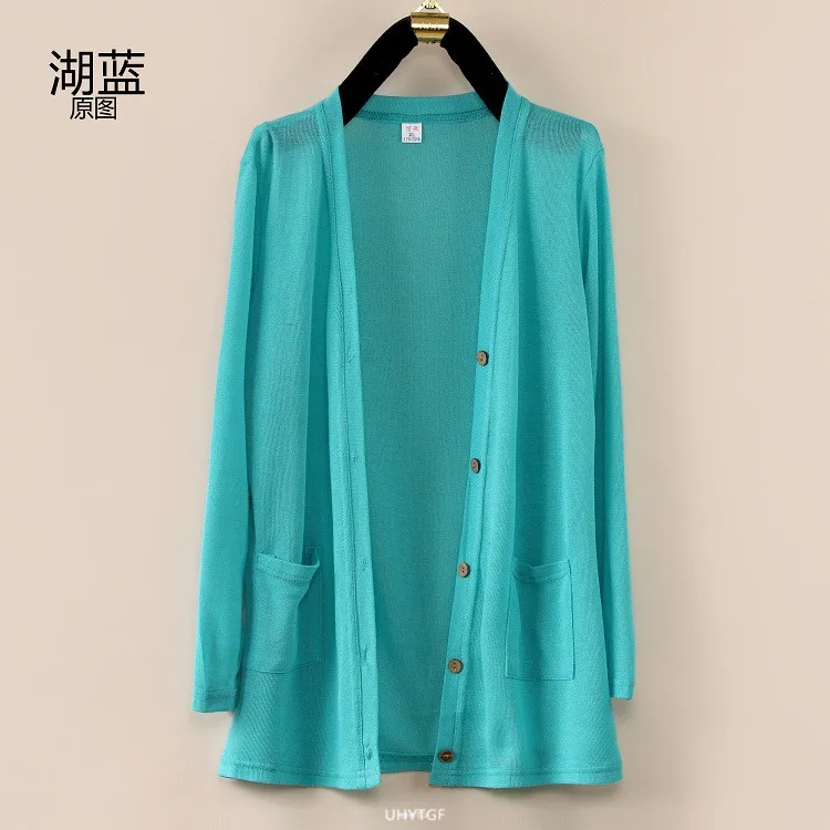 UHYTGF Fashion Women Coat 2022 New Knitted Shawl Cardigan Female Spring Summer Jacket Long-Sleeved Loose Size Thin Tops 5XL 1755
