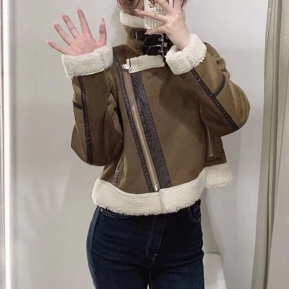 XEASY Women Winter Jacket For Women 2021 Vintage Clothes Turn-Down Collar Casual Zippers Double-Sided Jackets Warm Women Coat
