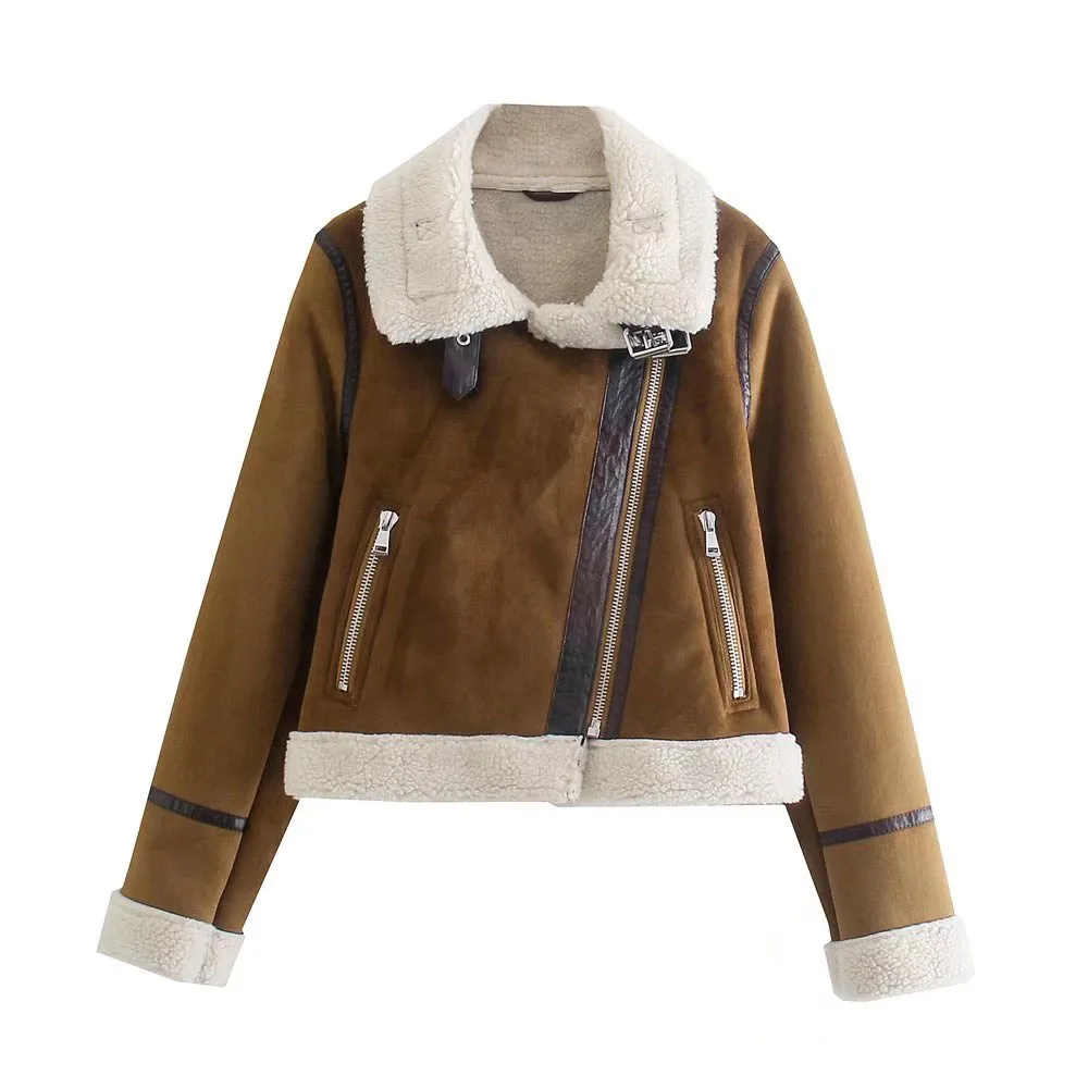 XEASY Women Winter Jacket For Women 2021 Vintage Clothes Turn-Down Collar Casual Zippers Double-Sided Jackets Warm Women Coat