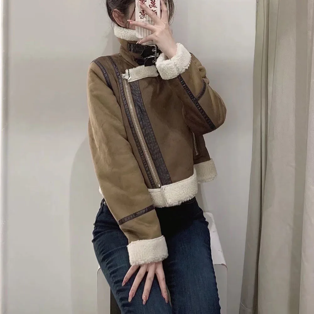 XEASY Women Winter Jacket For Women 2021 Vintage Clothes Turn-Down Collar Casual Zippers Double-Sided Jackets Warm Women Coat