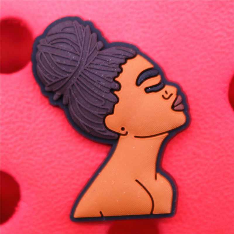 Black People Series Shoe Charms Accessories Black Family Melanin Portrait Shoe Buckle Decorations fit Kids X-mas Party Gift U271