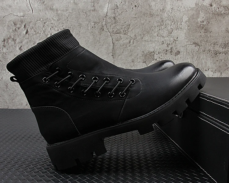 mens fashion party nightclub dresses natural leather platform shoes handsome cowboy boot ankle botas masculinas zapatos hombre