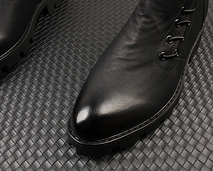 mens fashion party nightclub dresses natural leather platform shoes handsome cowboy boot ankle botas masculinas zapatos hombre