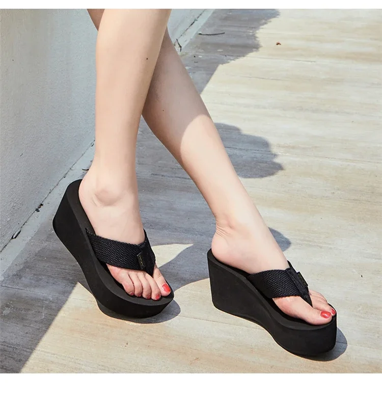 BOREE New Summer Women Slippers Wedge Platform Woman Shoes Beach Flip Flops High Heel Graphene Deodorant Non-slip Slides Sandals