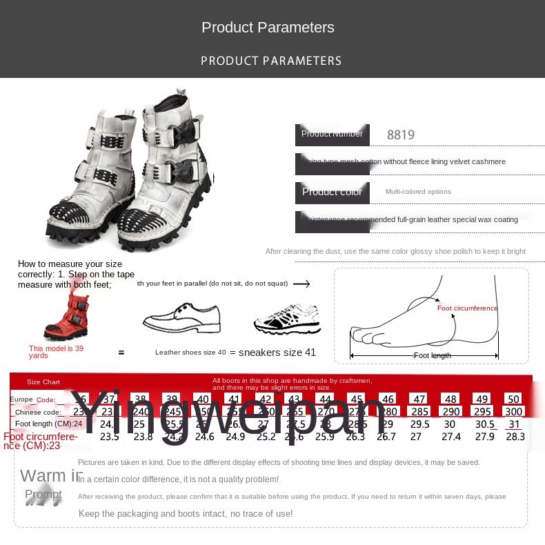 New Men's Fashion Genuine Leather Motorcycle Boots Buckle Strap Combat Boots Skull Punk Desert Boots Winter Warm High-top Shoes