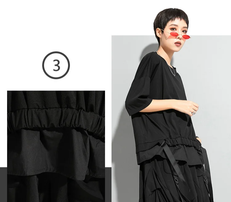 AmaxluluE 2025 Summer Fashion Tee Womens Black Short Sleeve T-shirt Ladies Casual Patchwork O-Neck Tops Girl Solid Color Clothes