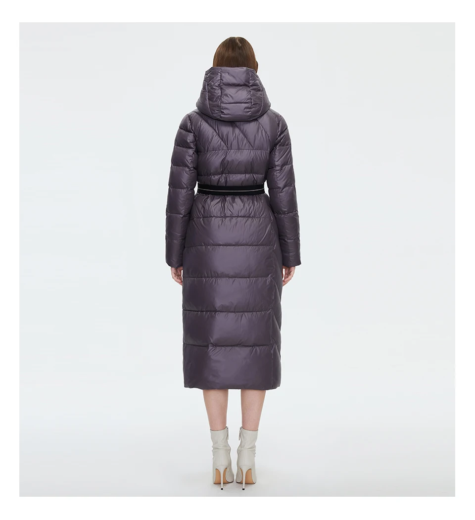 HaiLuoZi Women's Winter Jacket Fashion Long Knee Length Thick Women Coat Unique Design Splicing Diagonal Belt Cotten Parkas 6037