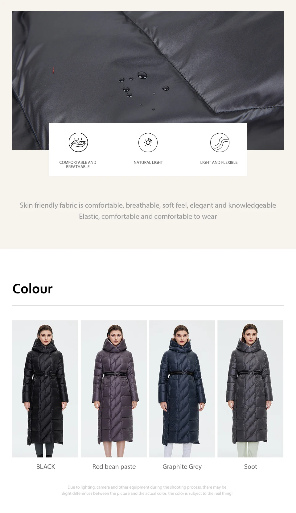 HaiLuoZi Women's Winter Jacket Fashion Long Knee Length Thick Women Coat Unique Design Splicing Diagonal Belt Cotten Parkas 6037