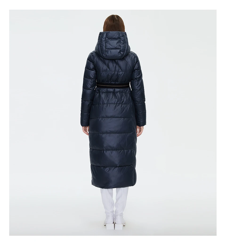 HaiLuoZi Women's Winter Jacket Fashion Long Knee Length Thick Women Coat Unique Design Splicing Diagonal Belt Cotten Parkas 6037