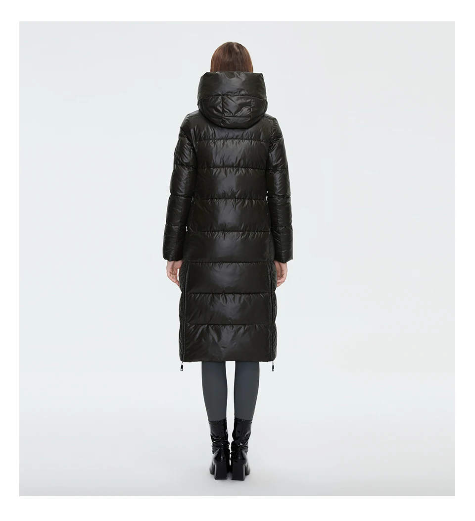 HaiLuoZi Women's Winter Jacket Fashion Long Knee Length Thick Women Coat Unique Design Splicing Diagonal Belt Cotten Parkas 6037