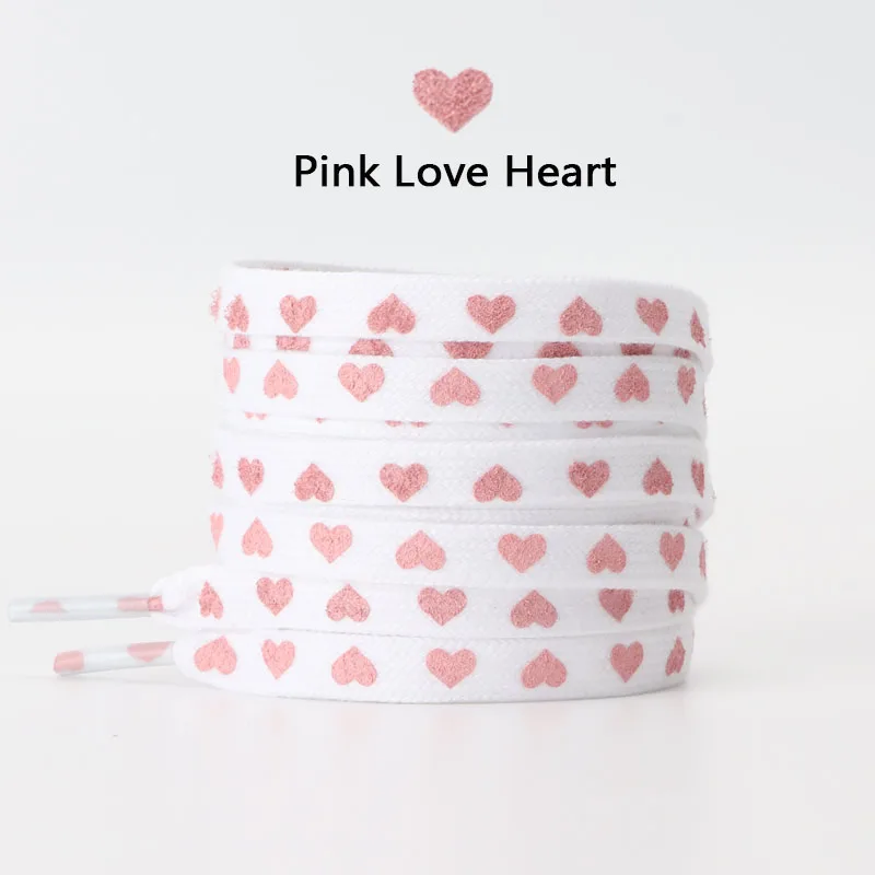 New Flat Love Heart Shoelaces for Women's Men's Sneakers Suitable for High Canvas Shoe Laces Sport Shoelace for Shoes