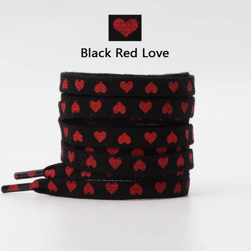 New Flat Love Heart Shoelaces for Women's Men's Sneakers Suitable for High Canvas Shoe Laces Sport Shoelace for Shoes