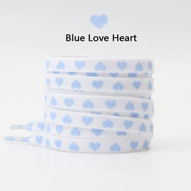 New Flat Love Heart Shoelaces for Women's Men's Sneakers Suitable for High Canvas Shoe Laces Sport Shoelace for Shoes