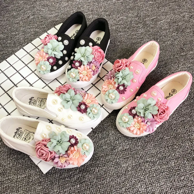 Women Casual Shoe Sweet Beauty Flats Comfortable Shoes Women White Korean Female Designer Brand Sneakers Hand-made Embroidery
