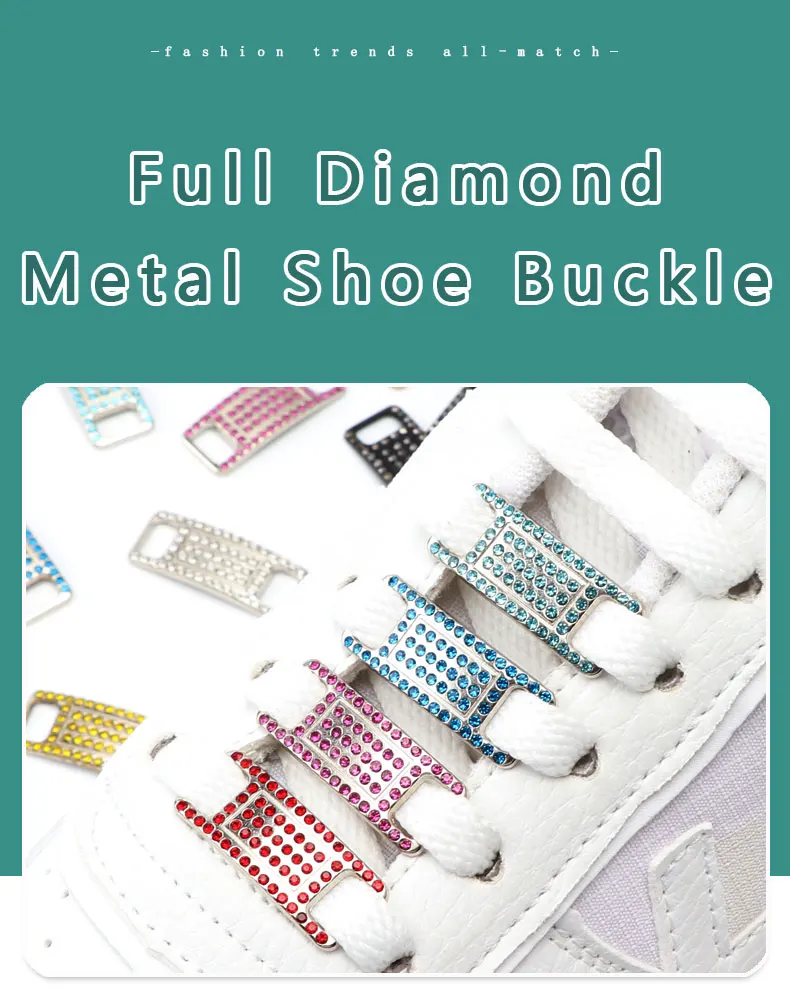 2Pcs Colorful Rhinestone Laces Shoe Decoration Jeweled Sneaker Shoe Charms Girl Gift DIY Shoelaces Buckles Shoes Accesories