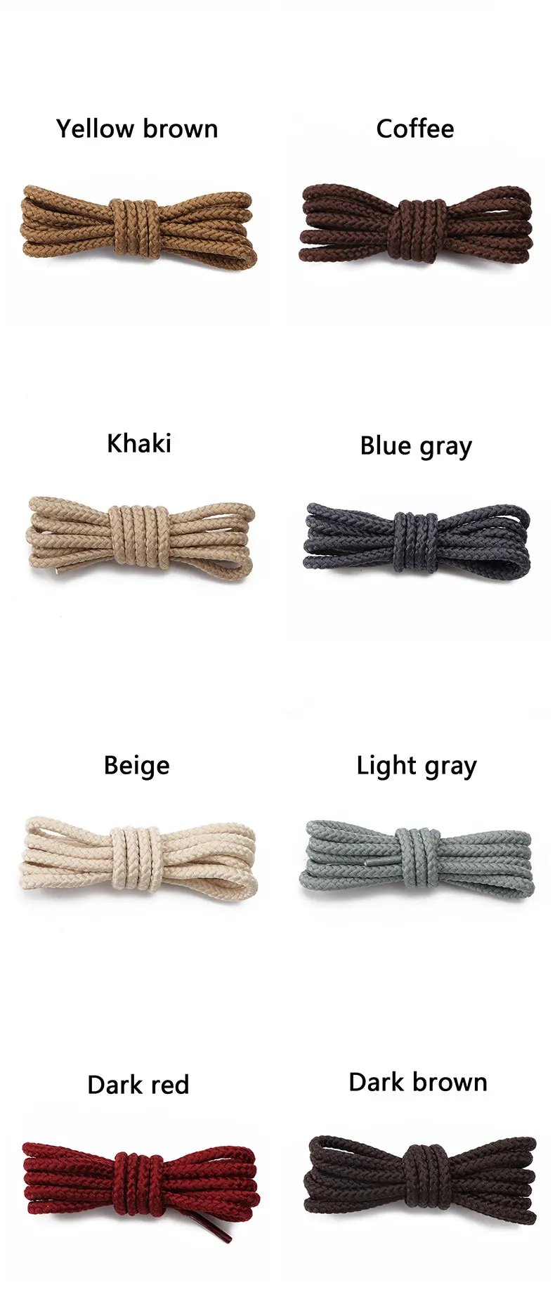 New Round Shoelaces Outdoor Hiking Boot High Top Shoe Laces Casual Sneakers Sports Leather Shoes Boots Kids Shoelace Accesories