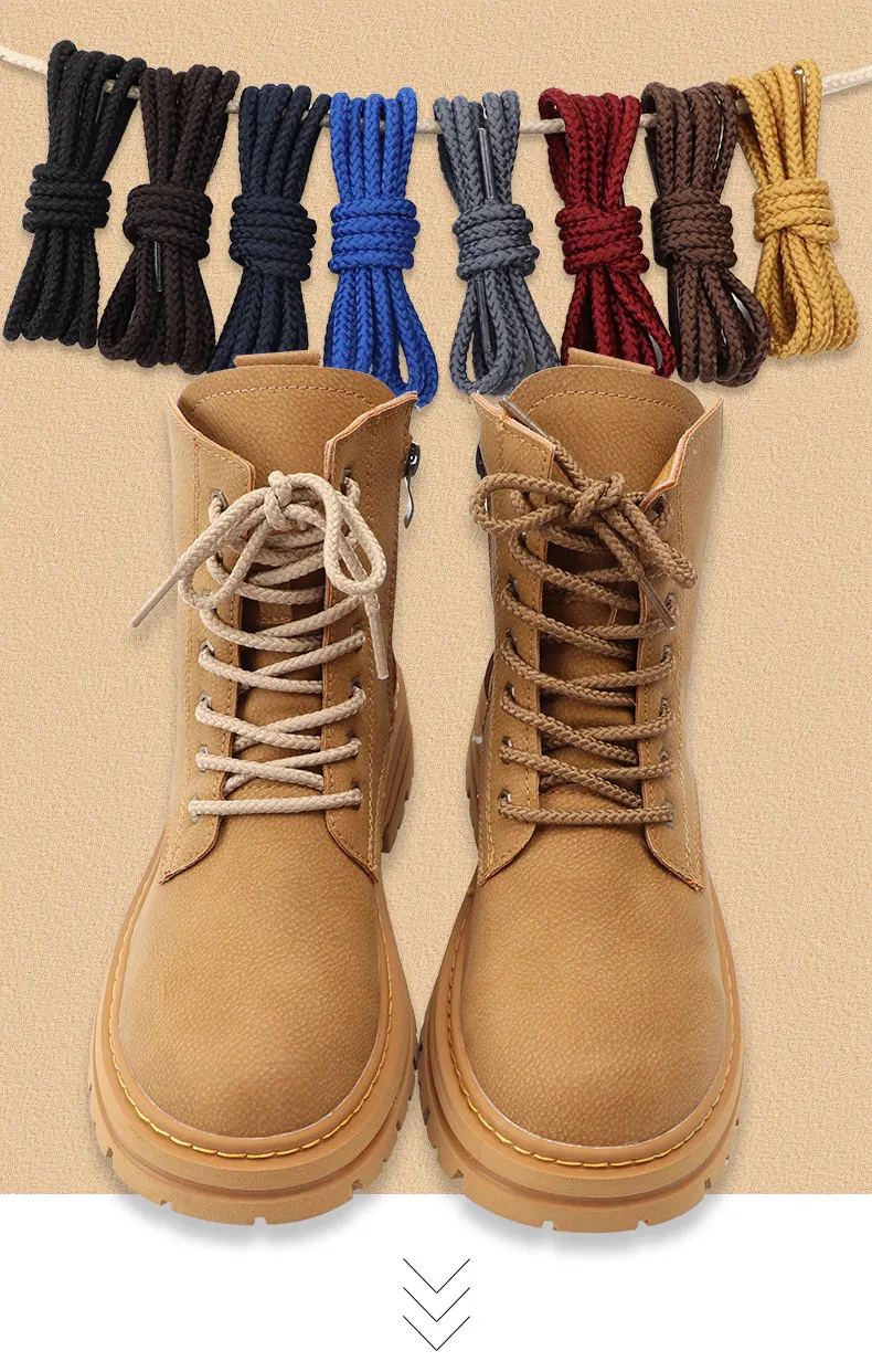 New Round Shoelaces Outdoor Hiking Boot High Top Shoe Laces Casual Sneakers Sports Leather Shoes Boots Kids Shoelace Accesories