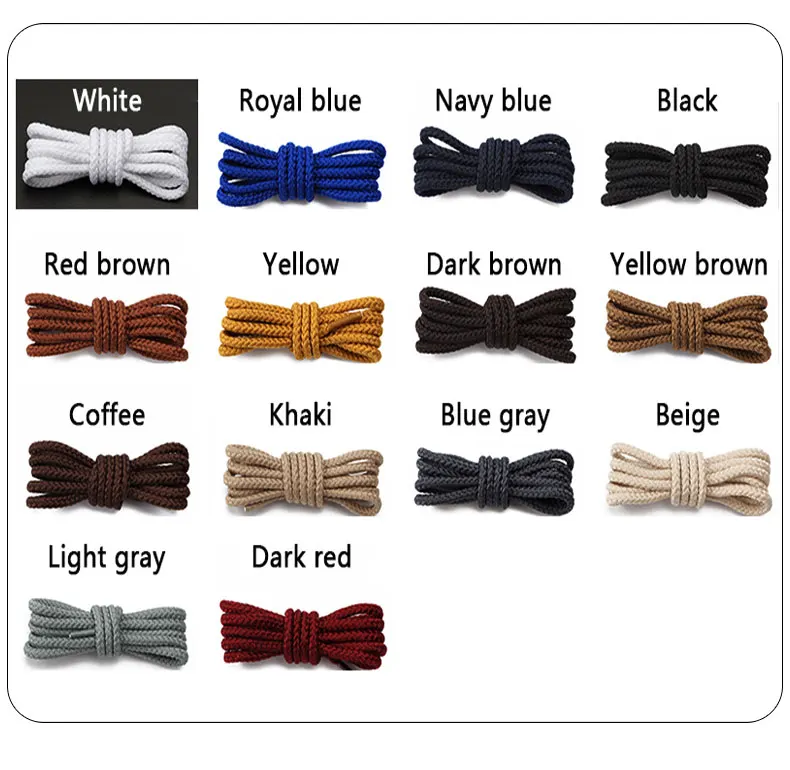 New Round Shoelaces Outdoor Hiking Boot High Top Shoe Laces Casual Sneakers Sports Leather Shoes Boots Kids Shoelace Accesories