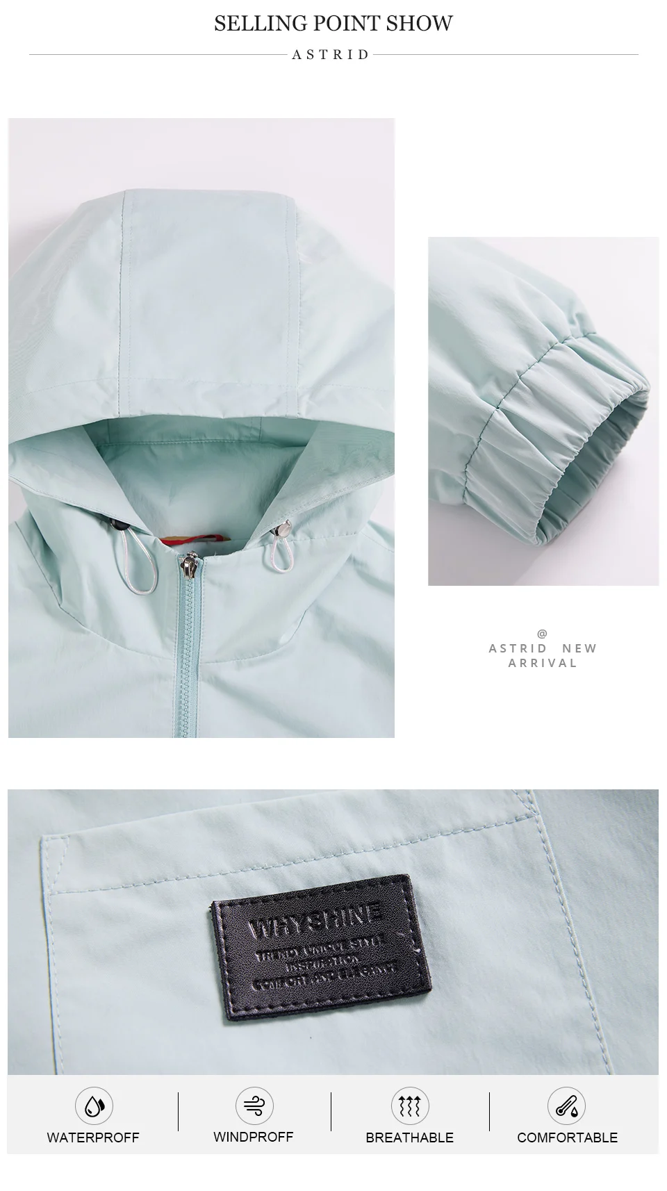 Astrid Women's Spring Jacket 2023 Casual Coat Women Clothes Hooded Bright Short Female Clothing New In Outerwears Plus Size