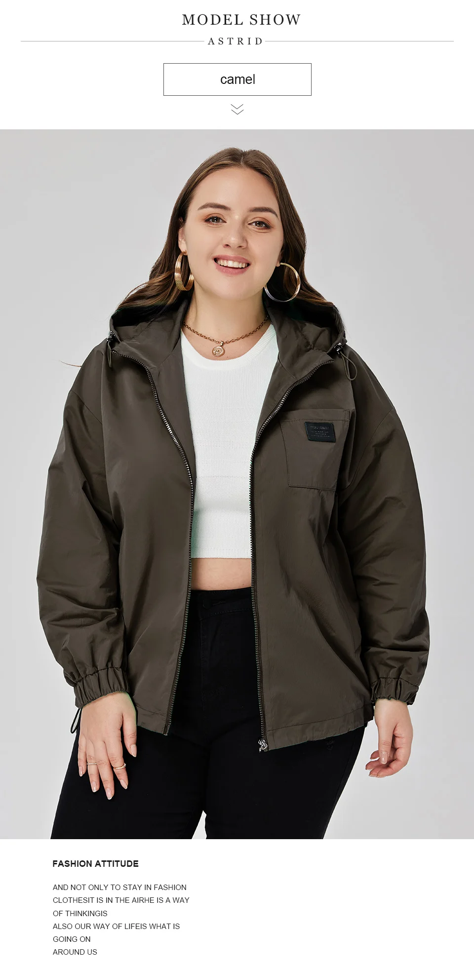 Astrid Women's Spring Jacket 2023 Casual Coat Women Clothes Hooded Bright Short Female Clothing New In Outerwears Plus Size