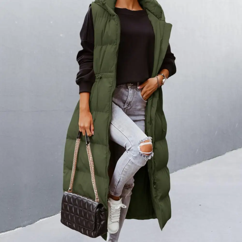 Fashion Down Jacket Long Comfy Puffer Vest Windproof Winter Female Down Jacket