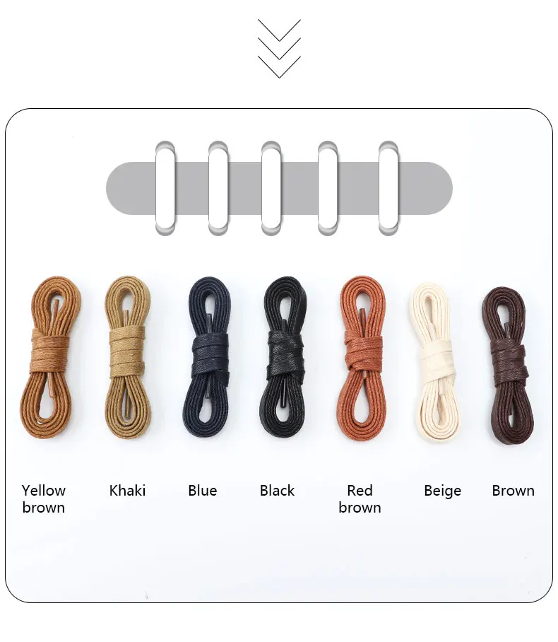 Waxed Flat Shoelaces Leather Waterproof Casual Shoe Laces Unisex Boots Shoelace Length 60/80/100/120/140/160/180CM Accessories