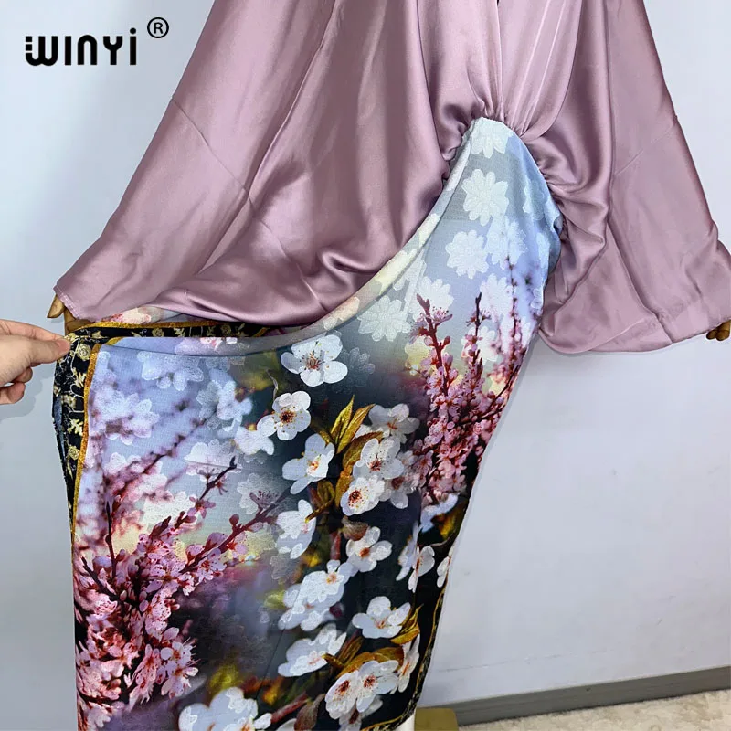 WINYI new Monochrome mosaic Swimsuit Cover Up Women Beach Dress V-neck Dresses Summer Woman Clothes elegant Robe fashion kaftan