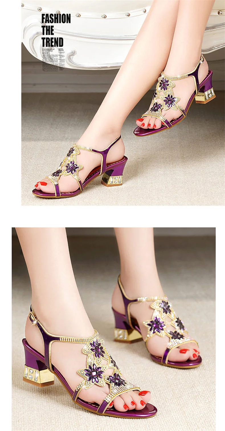 2023 New Fashion Sandals Ladies High And Low Heel Sandals Leather Women'S Sandals With Diamonds Outdoor Ladies Beach Shoes