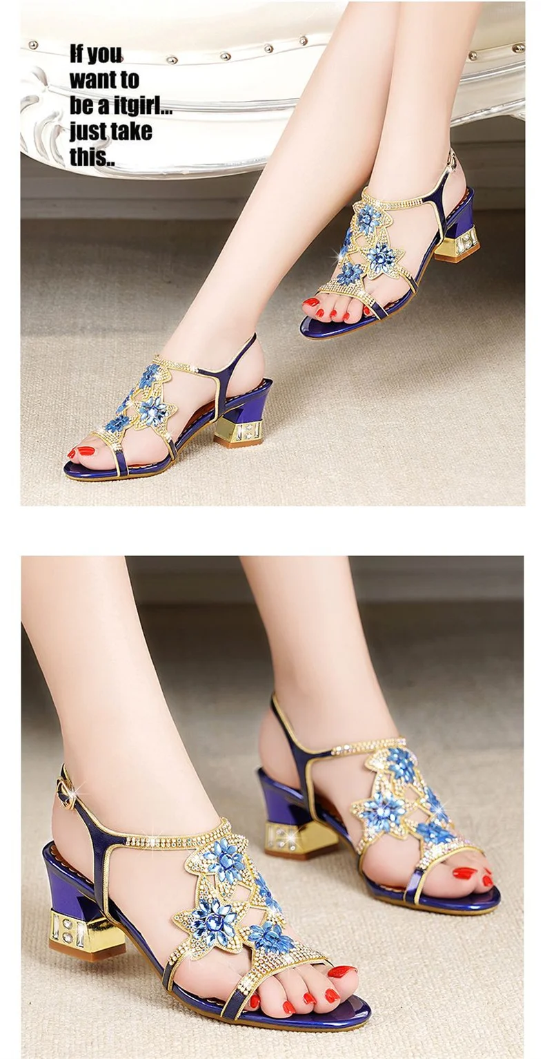 2023 New Fashion Sandals Ladies High And Low Heel Sandals Leather Women'S Sandals With Diamonds Outdoor Ladies Beach Shoes