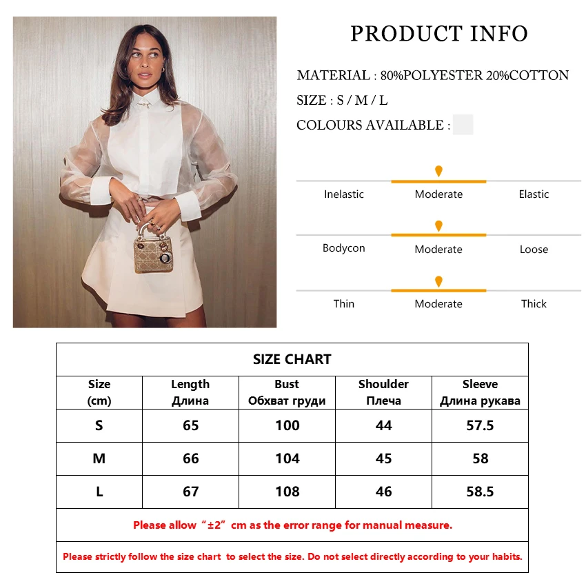 Clacive Fashion Woman Blouse 2023 Sexy Lapel Long Sleeve Office Shirts Elegant Mesh Patchwork See Through Tops Female Clothing