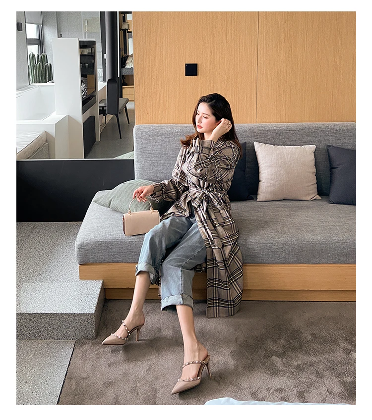 Heeled Sandals Summer 2026 Women's Shoes Luxury Rivet Slippers Patent Leather Pointed Toe Comfortable Elegant Casual Ladies Shoe