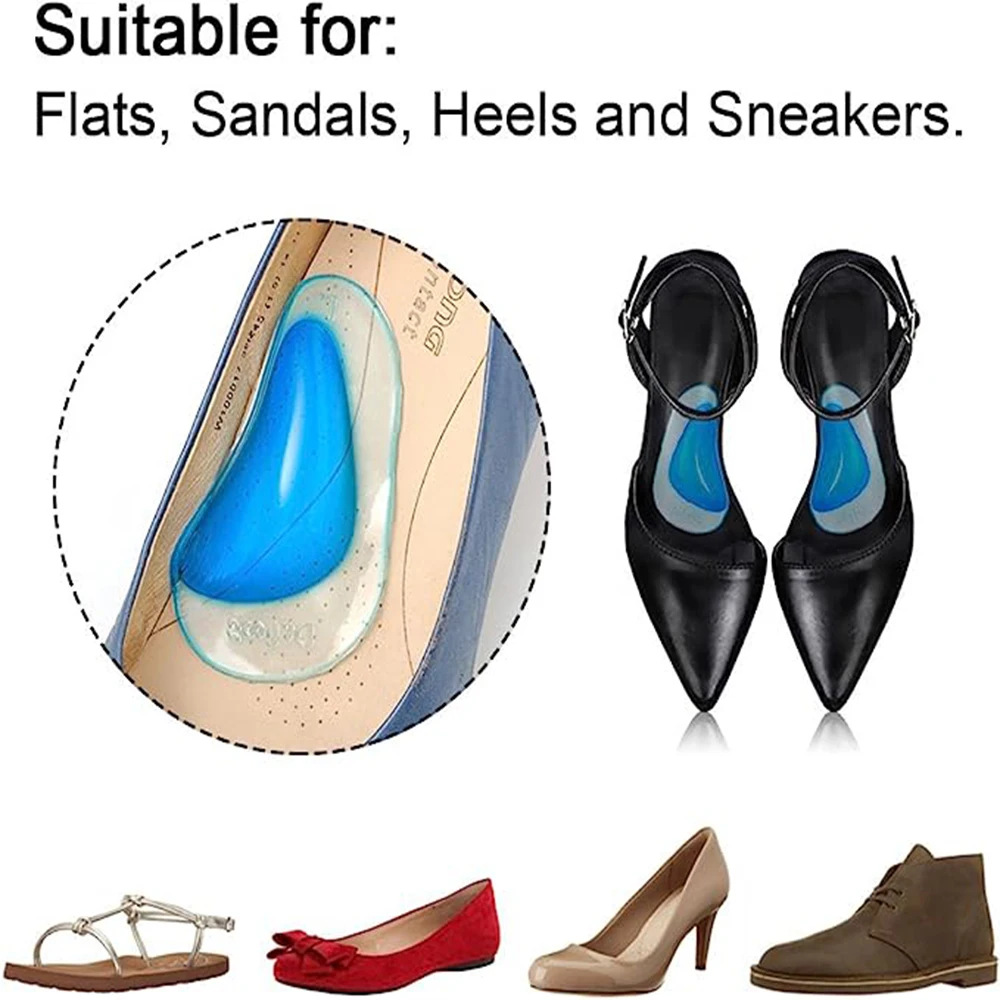 1Pair Arch Orthotic Support Silicone Insoles for Feet O/X Foot Plate Flat Foot Corrector Shoe Cushion Foot Care Insert Insole