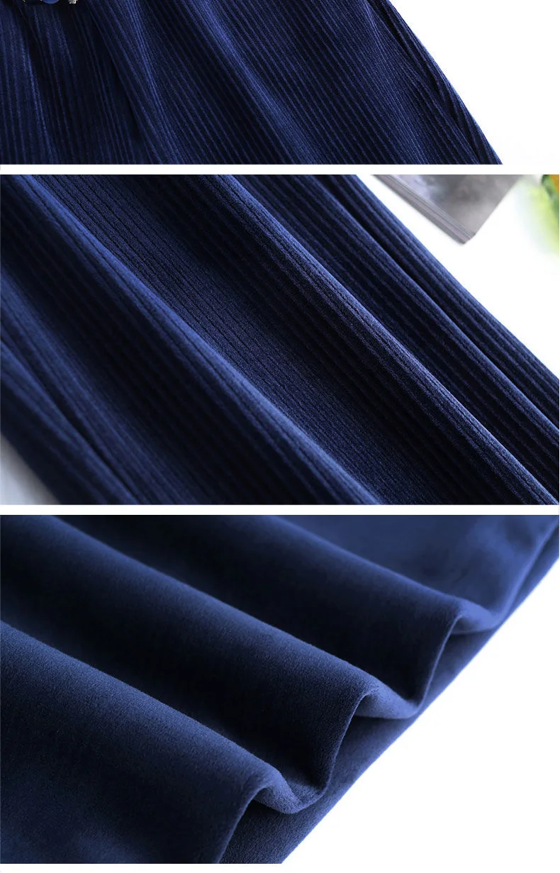 Winter Velvet Wide Leg Pants Women New Baggy Thicken Lace Up Straight Sweatpants Plush Liend Warm Pantalones High Wasit Spodnie